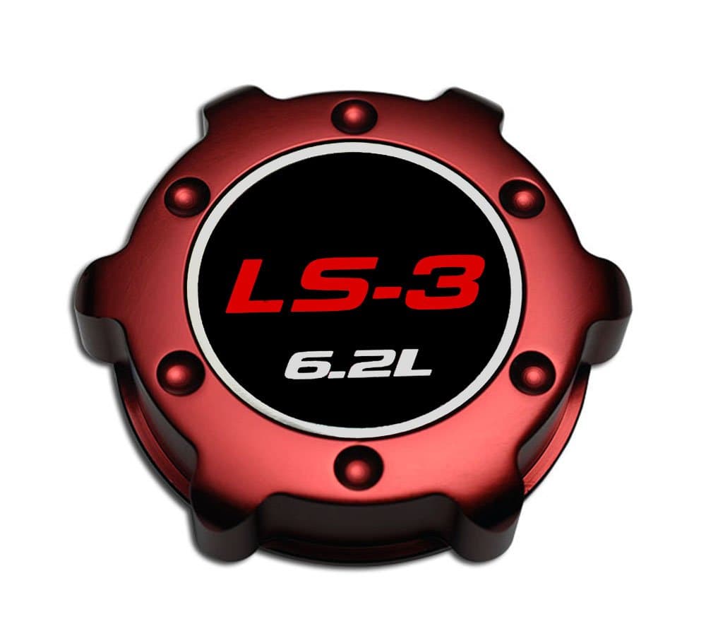 VMS RACING RED OIL CAP LS3 6.2L in Billet Aluminum Compatible with Chevy Corvette C6 LS3 V8 Engines 08-13 2008-2013