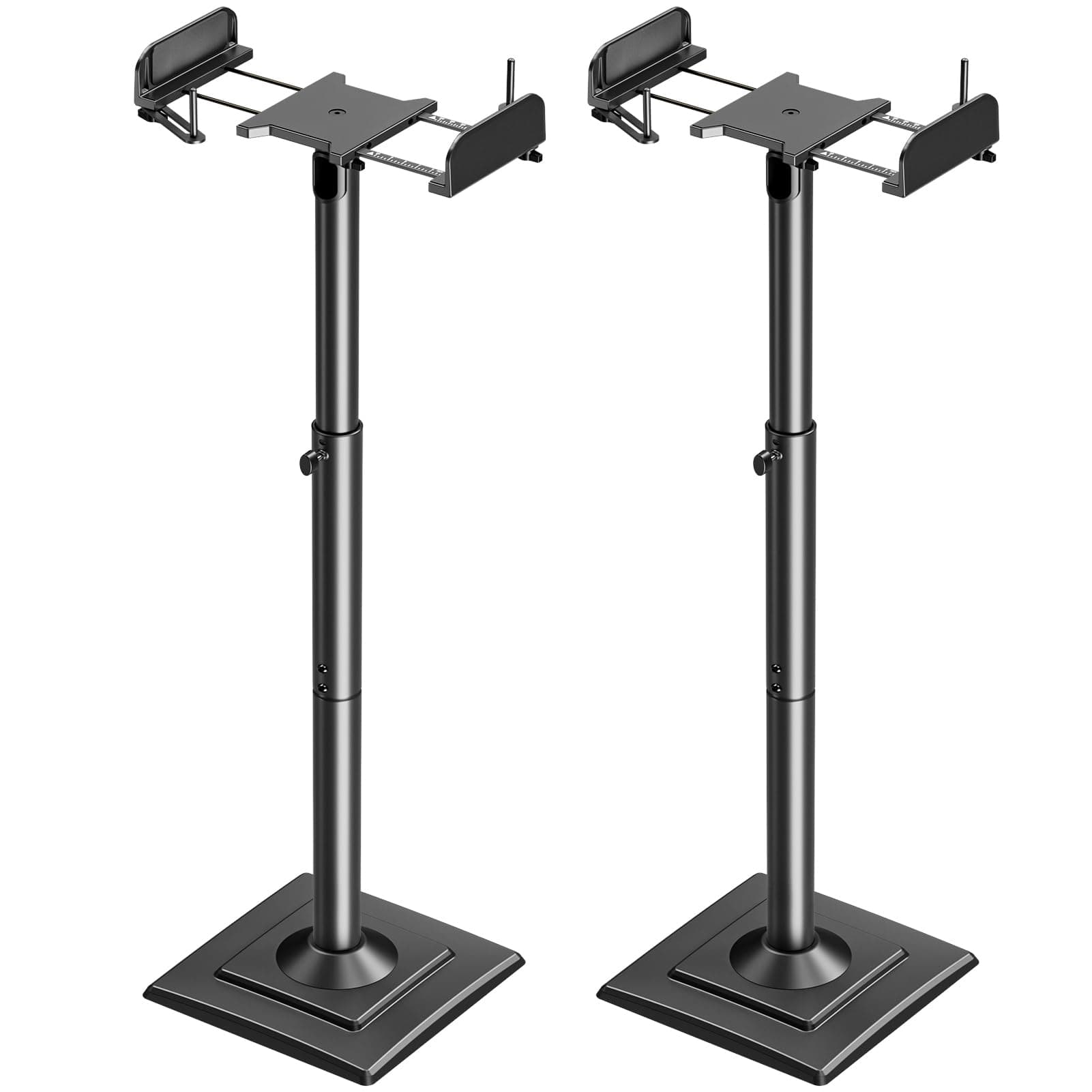 ELIVED Adjustable Height Speaker Stands, Extend 865mm to 1100mm, Spring Loaded Floor Stand Holds Universal Satellite & Bookshelf Speakers Up to 5KG, Cable Management, 1 Pair EV5028