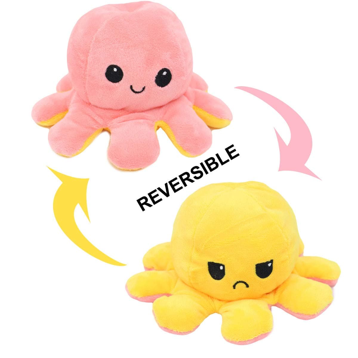 LNSAR Cute Reversible  Mood  Changing Double-Sided Flip Octopus Plush Toys for Kid's - 20cm