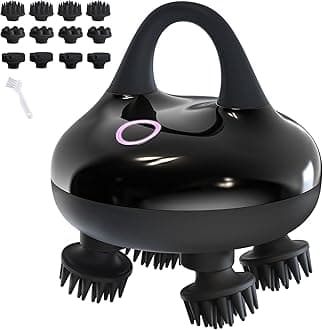 arboleaf Head Massager Scalp, Electric Scalp Massagers IPX7 Waterproof, Hair Massager with 12 Removable Claws and 3 Modes, Portable Handheld Massager for Relaxation, Deep Cleaning, Gift for Women Men