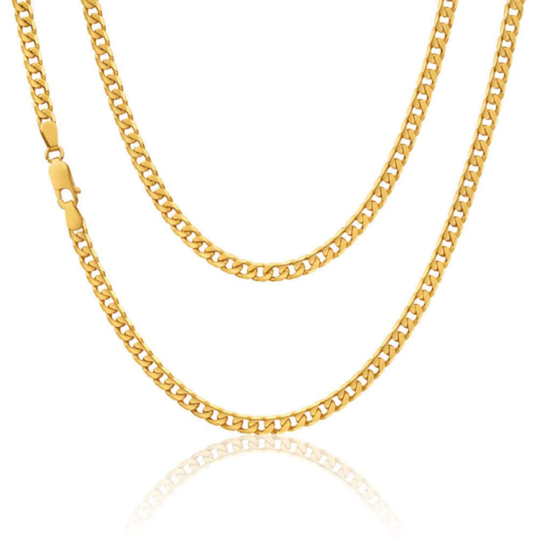 20" Solid 9ct Gold Chain Curb Chain Necklace - 2mm - Yellow Gold Necklace for Women & Men with Jewellery Gift Box