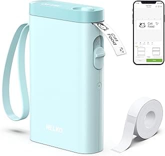 Nelko Label Maker Machine with Tape, P21 Bluetooth Label Printer, Wireless Mini Label Makers with Multiple Templates for School Office Home, Cyan
