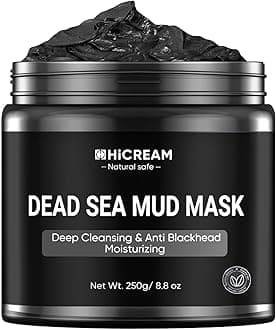 HicreamDead Sea Mud Mask for Face and Body - Natural Face and Skin Care -Deep Cleansing Clay Mask for Acne,Blackheads, Whitehead,Oily Skin, Minimize Pores,Moisturizing -for Women & Men-8.8 oz/250g