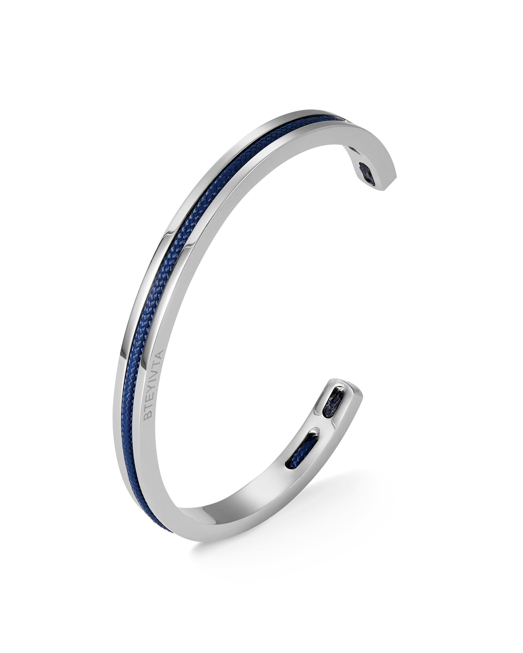 Handmade Minimalist Cuff Bracelet with Lucky Nautical Rope Inlaid Stainless Steel Cuff Unique and Stylish Bangle For Men And Women