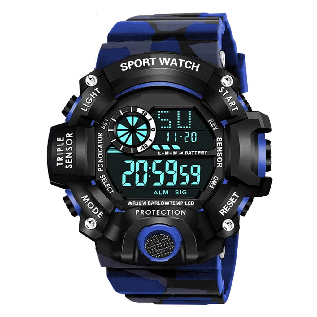 Digital Sports Multi Functional Black Dial Watch for Mens Boys -315RED