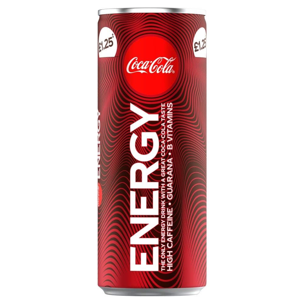 coca cola Energy Drink 250 ml PM £1.25 ( 12 in a case )