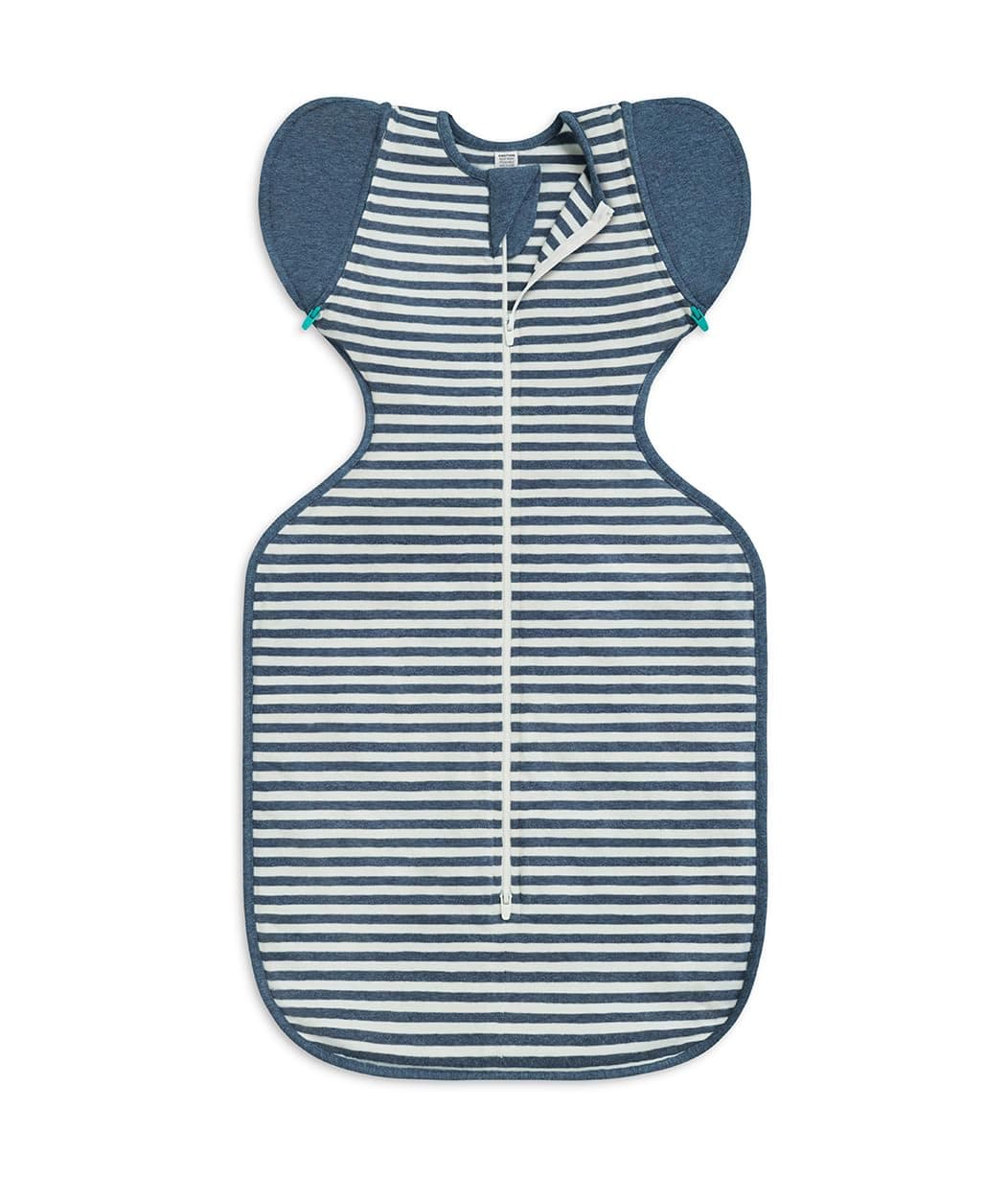 Love To DreamSwaddle UP Transition Bag Dark, Blue, Medium, 19-24 lbs, Patented Zip-Off Wings, Gently Help Baby Safely Transition from Being swaddled to arms Free Before Rolling Over