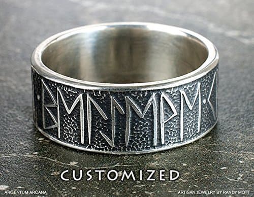 Sterling Silver Man's Ring Personalize with Viking Style Runes