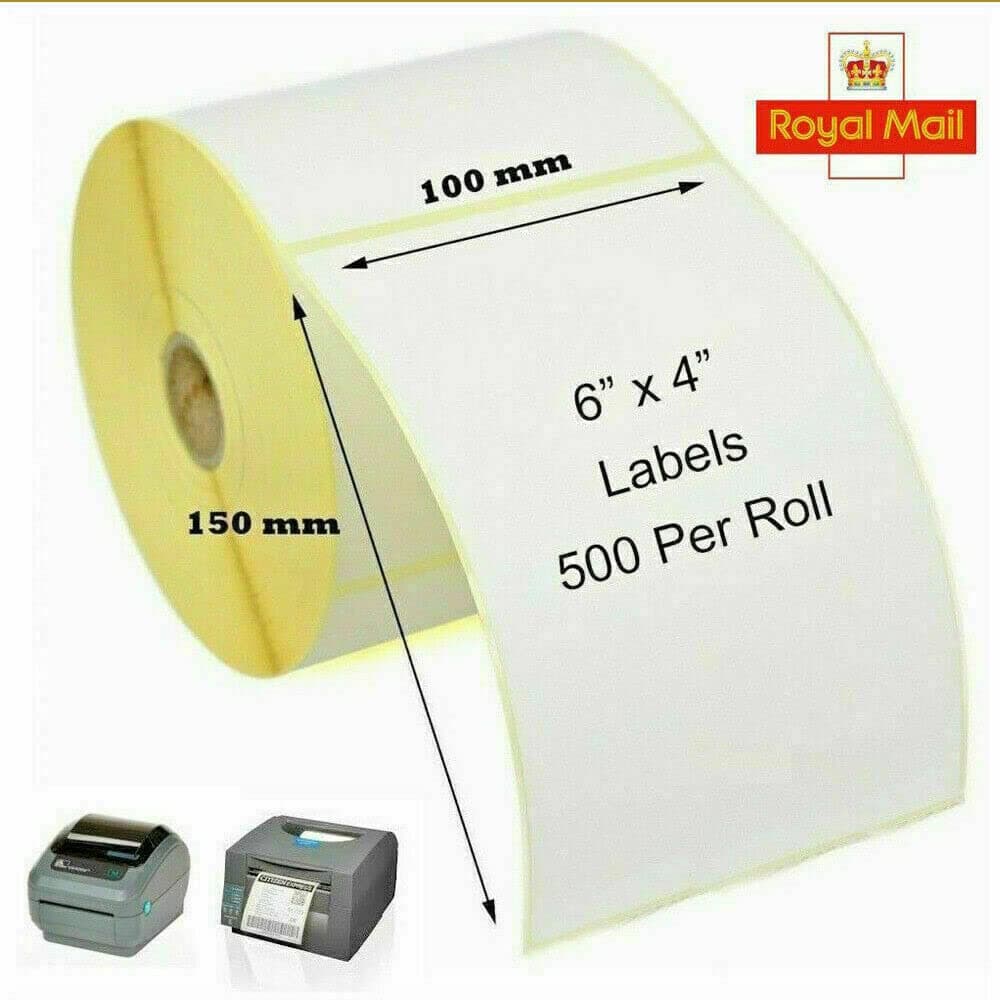 modaleo 1 Roll Royal Mail 500 Labels Thermal Labels White 4x6 inch Printing Label 100mm x 150mm for All Printer (1 ROLL 4" X 6")