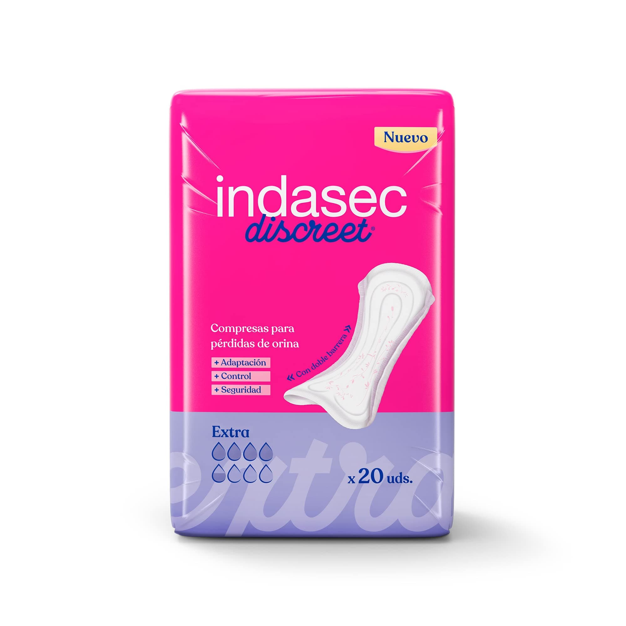Indasec Discreet Extra Incontinence Pad Bag 20-Pieces
