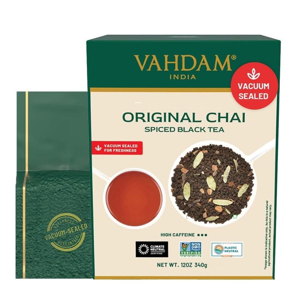 VAHDAM Masala Chai Tea - Loose Leaf 170+ Cups (340g) Blend of Black Tea with Cinnamon, Cardamom, Cloves & Black Pepper | Vacuum Sealed Pack