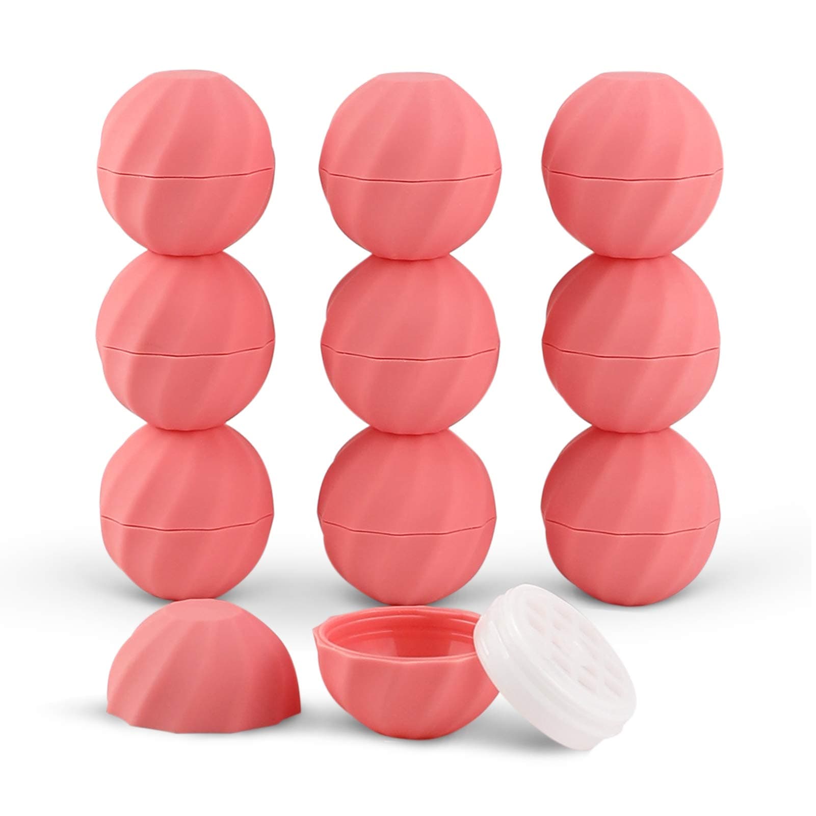 longway 0.24Oz (7ml) Empty Lip Balm Sphere Containers | Screw Cap Lipstick Tubes/Chapstick Tubes/Chapstick Holder for Lip Gloss & BPA FREE (Pack of 10, Pink)