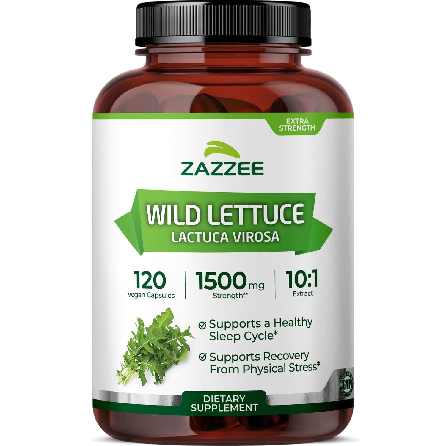 Extra Strength Wild Lettuce 10:1 Extract, 120 Vegan Capsules, 4 Month Supply, Lactuca Virosa, Relaxation, Calm & Mood Support, Concentrated 10X Extract, 100% Vegetarian, Non-GMO, Made in USA