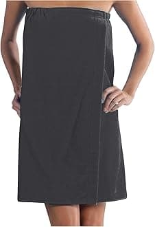 BY LORA Terry Cotton Spa Wrap Towels for Women, Ladies Beach, Swimming Pool Cover Up Towel, Charcoal, One Size