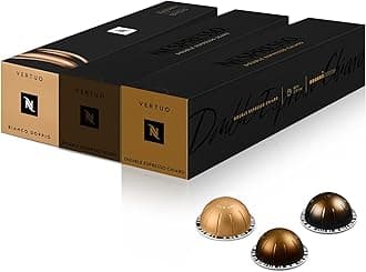 Vertuo Coffee Pods, 30 Espresso Mixed Pack - 10 Bianco Doppio, 10 x Scuro, 10 x Chiaro Make Espressos, Cappuccino, Lattes and Iced Coffee at home. Recyclable Pods