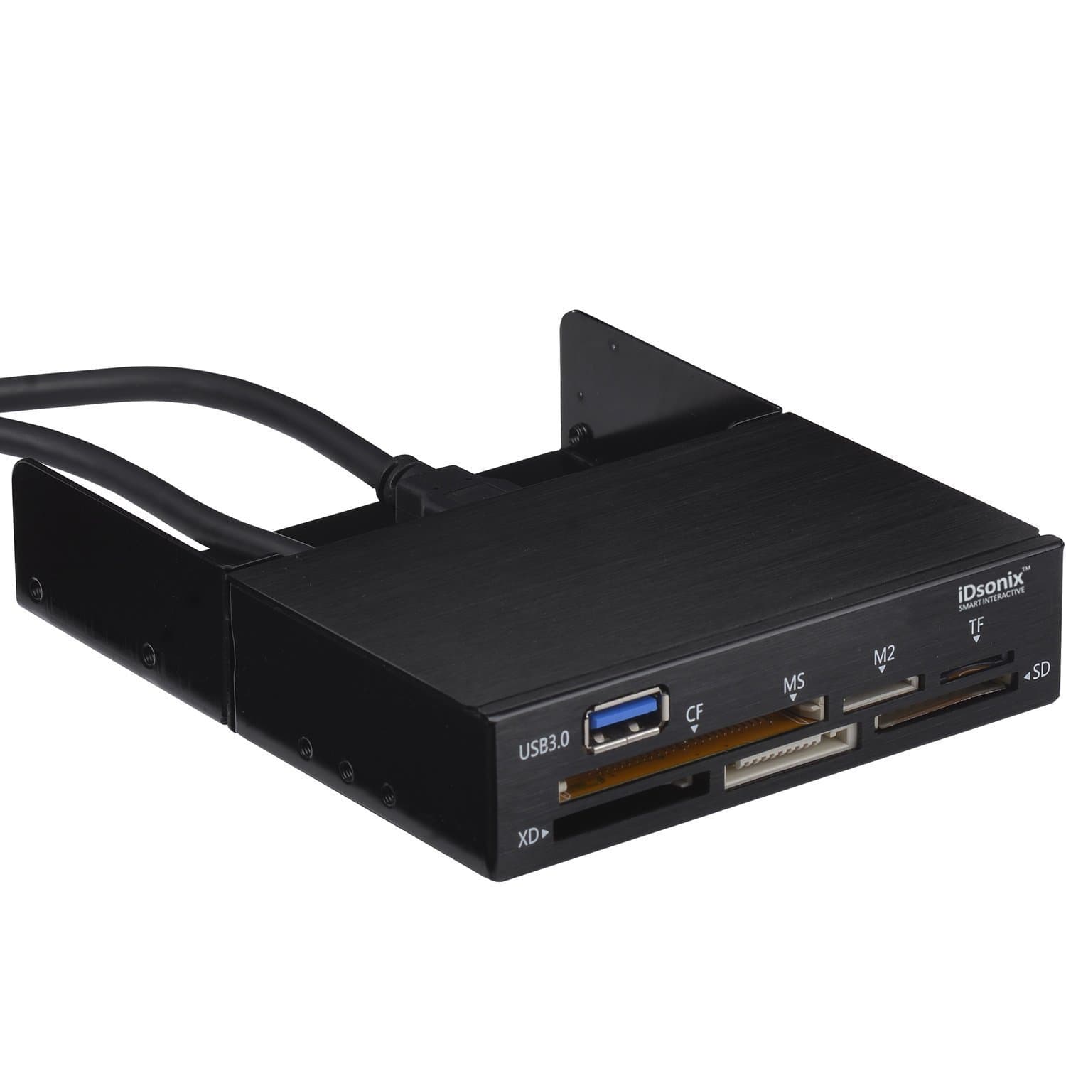 iDsonix SuperSpeed USB 3.0 Premium Aluminum Multi-in-1 Flash Memory Card Reader fit for any Computer Chassis 6-Slots for CF,SD,Micro SD,MS,M2 and XD Cards with USB3.0 4PIN Connector inside