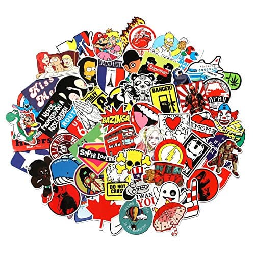 CHNLML Love Sticker Pack 100-Pcs,Cool Sticker Decals Vinyls for Laptop,Kids,Cars,Motorcycle,Bicycle,Skateboard Luggage,Bumper Stickers Hippie Decals Bomb Waterproof(Not Random) (I)