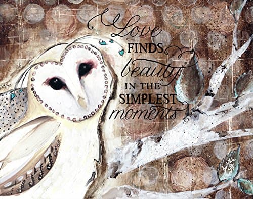 / Kindred Hearts - Inspirational Accent Lamp / Light Box Insert: "Love finds beauty in the simplest moments (Owls)" (9 3/4" x 7 1/2") - #1-312