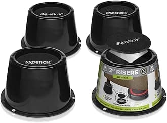 Slipstick CB674 Premium 2 Inch Furniture Risers/Bed Raisers with Steel Reinforced Top (4 Pack) Adds 2" Height, Supports 2,640 Pounds, Stackable with CB671