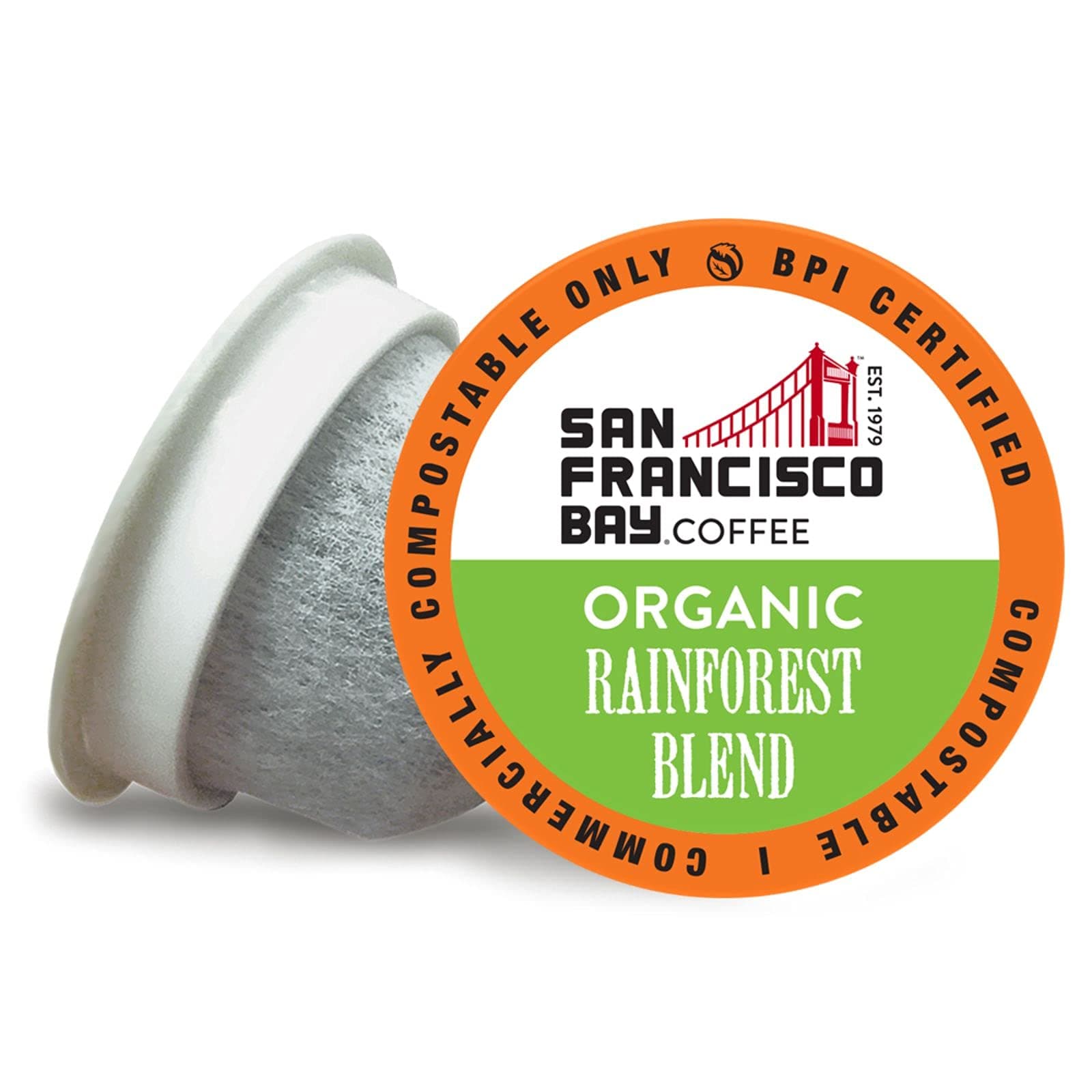 San Francisco Bay Coffee - OneCUP Organic Rainforest Blend 36 Ct Medium Dark Roast Compostable Coffee Pods, K Cup Compatible including Keurig 2.0