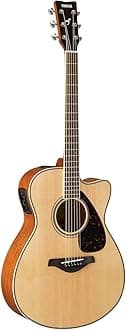FSX820C Small Body Solid Top Cutaway Acoustic-Electric Guitar, Natural