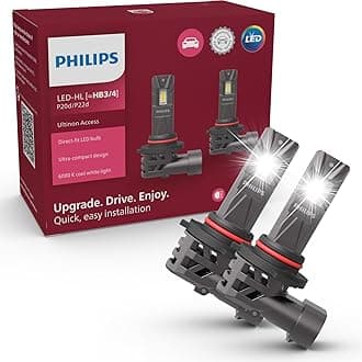 Philips automotive lighting Ultinon Access LED car headlight bulb (HB3/HB4), ultra-compact direct-fit, 80%, 6.000K, set of 2
