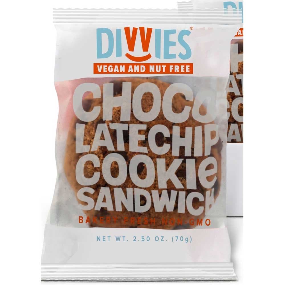 Divvies Chocolate Chip Sandwiches Cookie, 2.75 Ounce -- 24 per case.