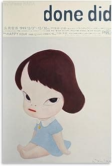 GPWDIEJB Yoshitomo NaraPoster Canvas Art Oil Painting Wall Painter Home Music Album Celebrity Painting Classical Decorative Wall ArtUnframe-style-2908x12inch(20x30cm)