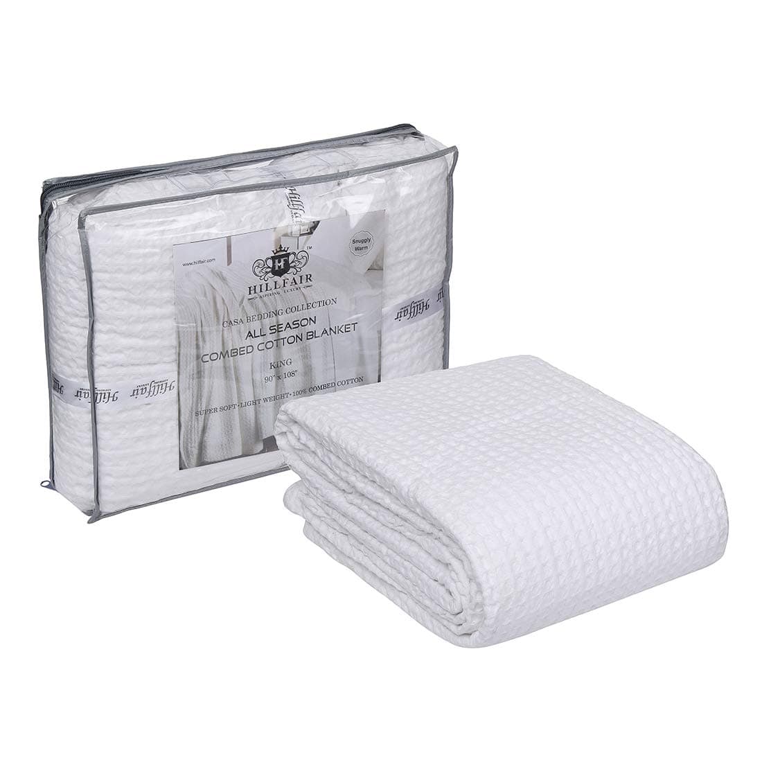 100% Combed Cotton Blanket– Twin XL Size Bed Blankets– Warm Soft All Season Breathable Lightweight Summer Blankets– Waffle Weave Home Decor Bed Blanket- White Bed Cotton Blankets/Bedcovers