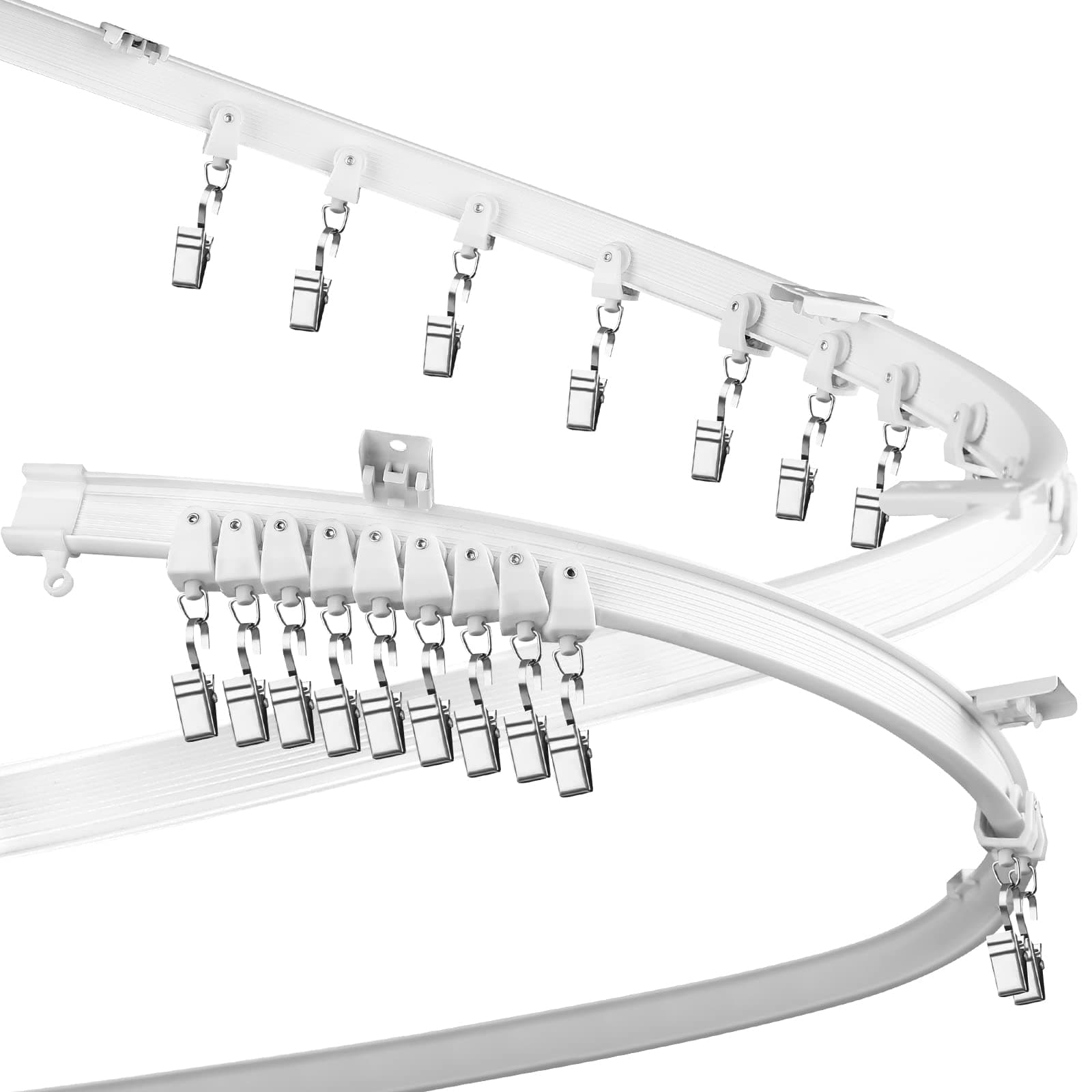 Flexible Bendable Ceiling Curtain Track, Curved Ceiling Track for Curtains, Room Divider Ceiling Track Rail System (3 Meters)