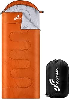 Sleeping Bag, 3 Seasons Warm Cold Weather Sleeping Bags for Adults Kids Boys Girls with Compression Sack- Lightweight Camping Essentials Gear Accessories, Backpacking, Hiking
