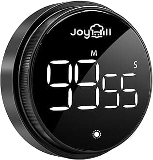 JOYHILL Digital Kitchen Timer, Large LED Display with Magnetic Countdown 3 Volume Levels, Ideal for Cooking Classroom Studying Fitness, Timer for Kids and Seniors Black