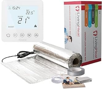 Underfloor Heating Kit for Under Laminate & Wood Floors, Electric 150w /m² with T5 Touch Screen Thermostat, 17/m²
