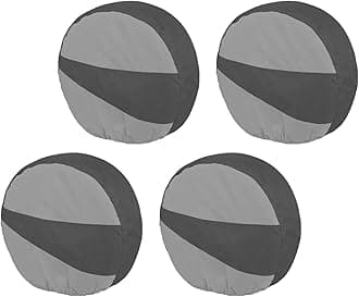 Explore Land Tire Covers 4 Pack - Tough Wheel Protector for Truck, SUV, Trailer, Camper, RV Universal Fits Tire Diameters 23-25.75 inches Black & Gray
