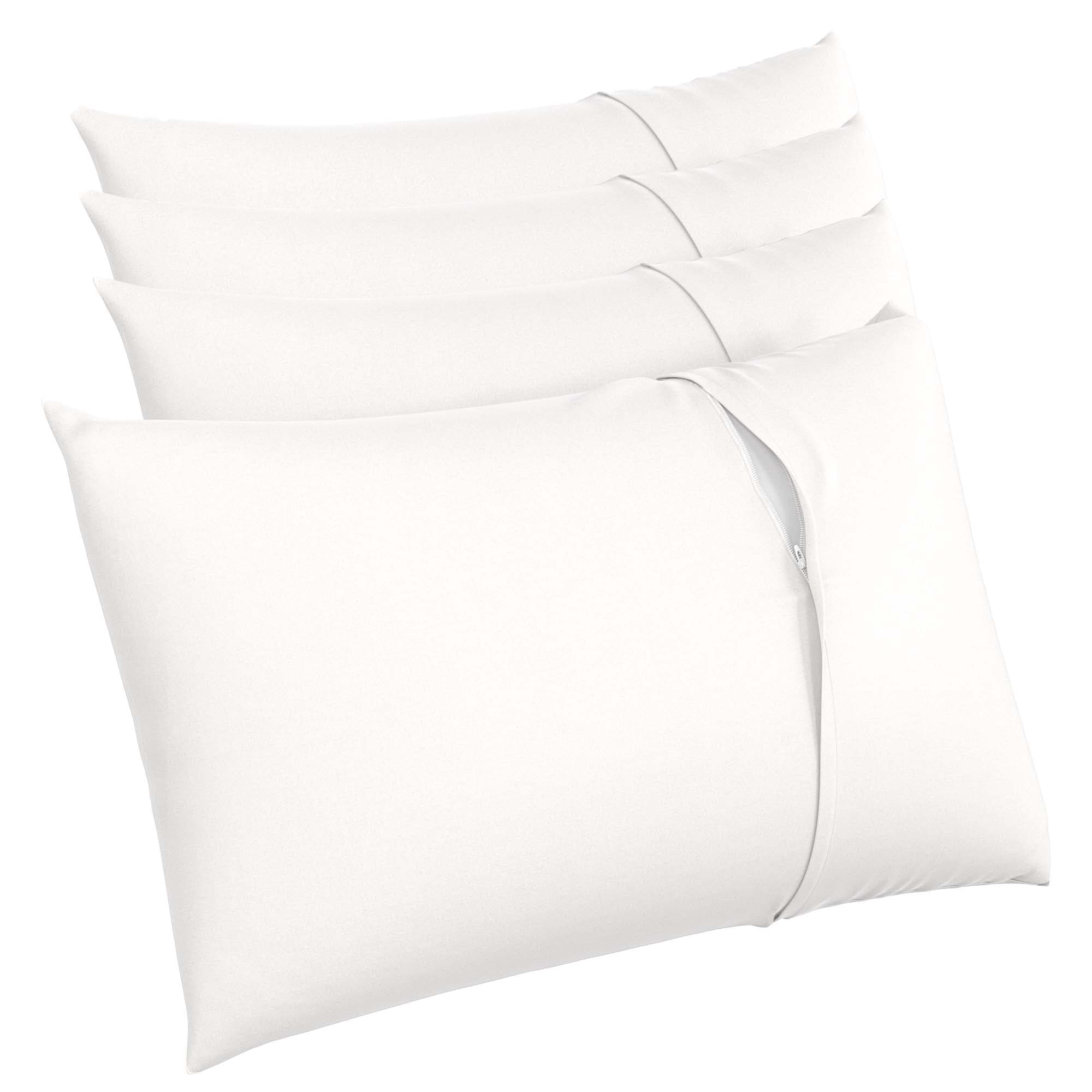 DeMite Pillow Protectors 4-Pack - Polyester Allergy Barrier Pillow Cover - Control Your Allergic Reactions with Gentle Pillowcases (Standard Size - 21” x 27”)