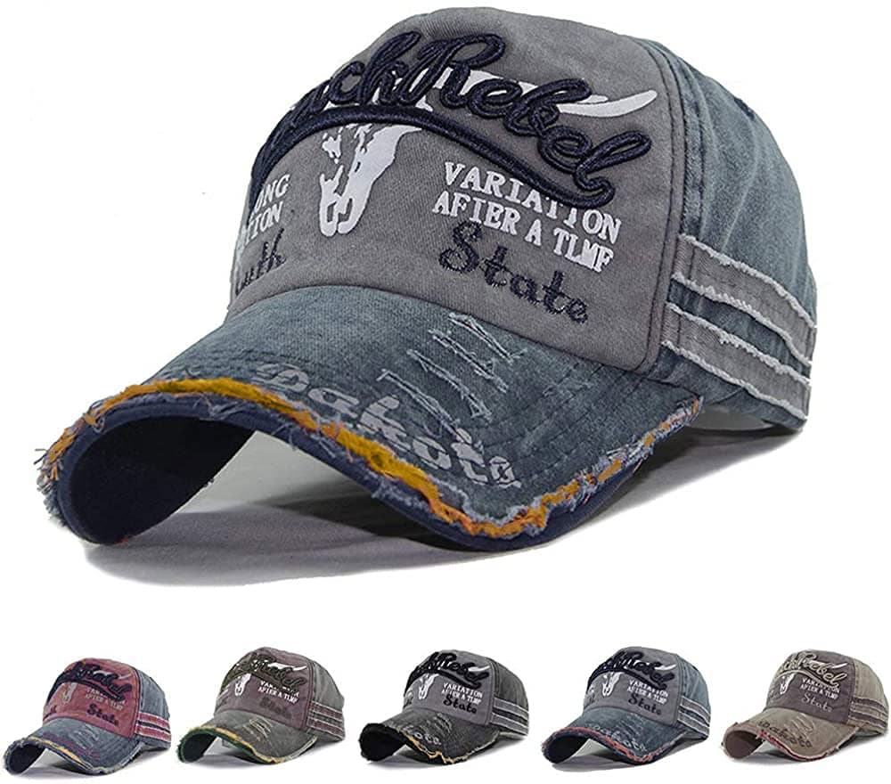 CheChury Cap Summer Cap Vintage Cotton Baseball Cap Unisex Distressed Snapbac...