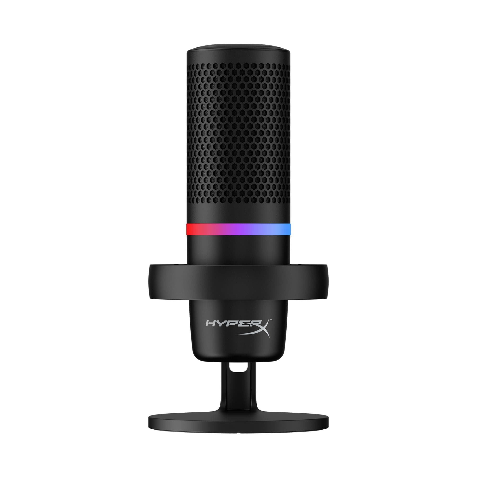 DuoCast RGB USB Condenser Microphone for PC, PS5, PS4, Mac, Low profile Shock Mount, Cardioid, Omnidirectional, Pop Filter, Black, 4P5E2AA