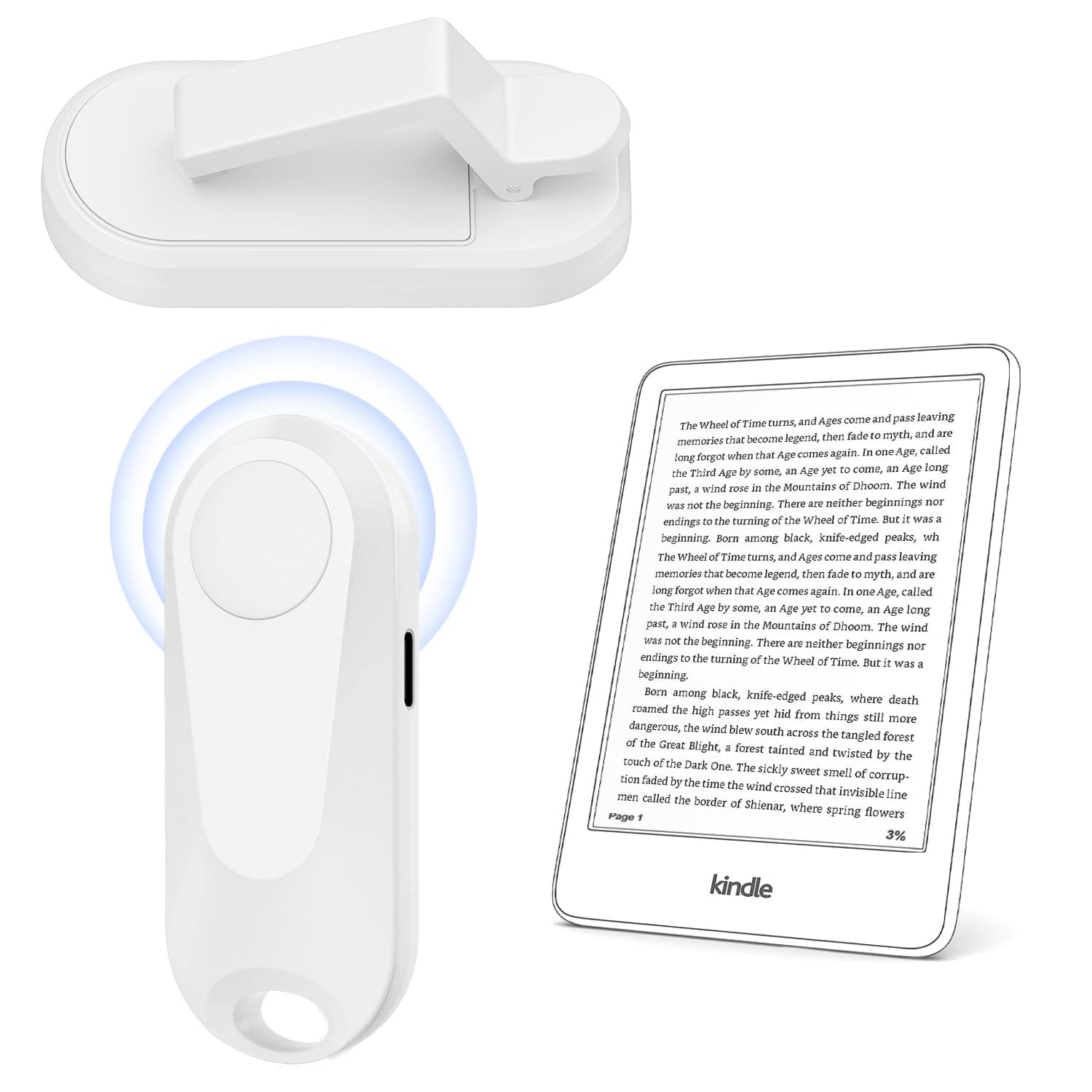 DATAFY [Case-Friendly] Page Turner for Kindle Paperwhite Oasis Kobo eReaders, Camera Camcorder Remote Controls, Page Turner Clicker for ipad Tablets Reading Novels with Wrist Strap Storage Bag