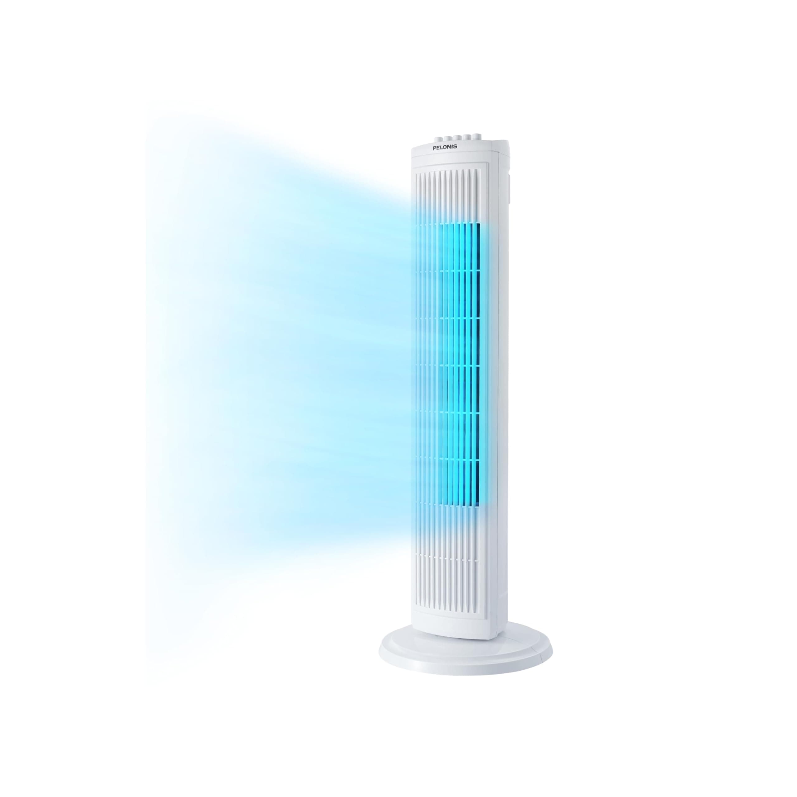 30 Inch Oscillating Tower Fan with 3 Speed Settings and Auto-off Timer, Standing Fan PFT28A2BWW, White