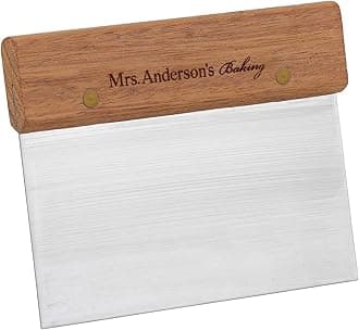 Mrs. Anderson's Baking Pastry Dough Scraper, 6", Stainless Steel with Wood Handle