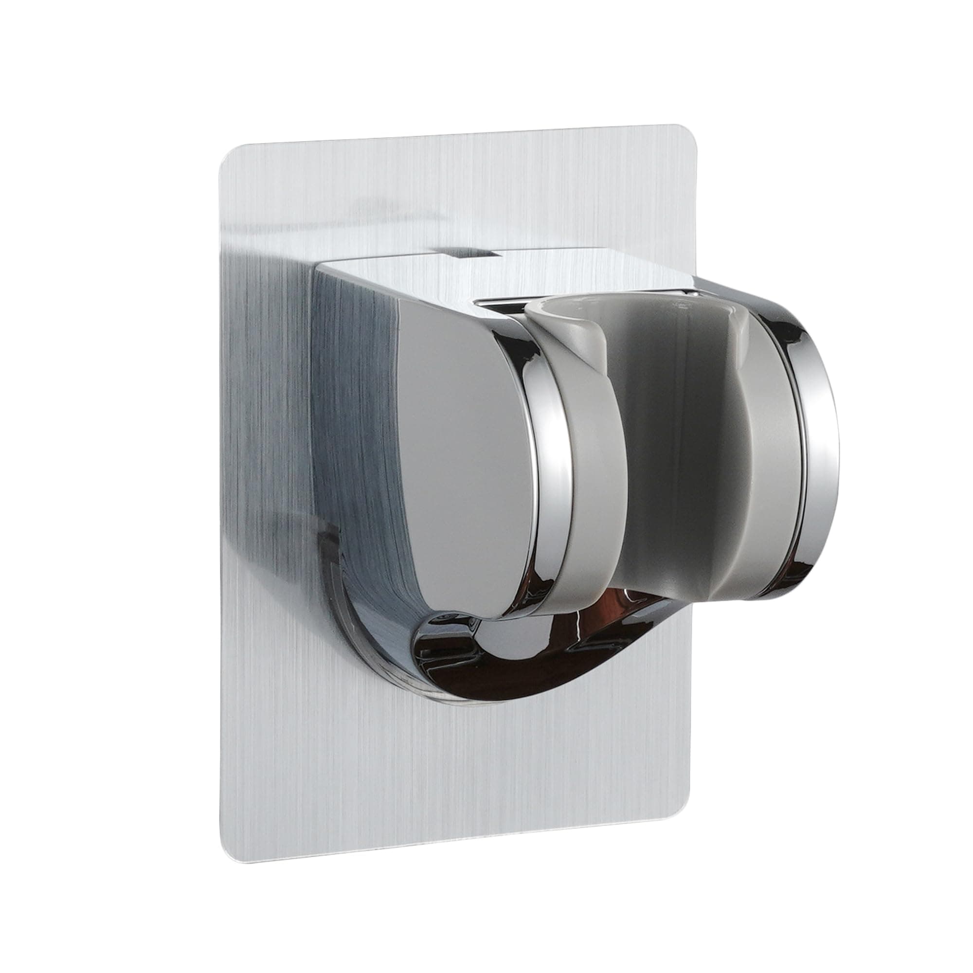 Shower Head Holder Strong Adhesive No Drilling Wall Mount Adjustable Handheld Showerhead Bracket for RV Kids Bathroom Shower,Fix Firmly and Use Conveniently (Silver, 1)