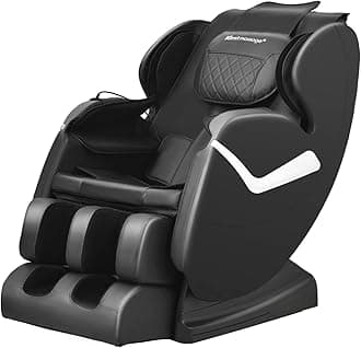 Massage Chair Zero Gravity Full Body Electric Shiatsu Massage Chair Recliner with Foot Rollers Built-in Heat Therapy Air Massage System Stretch Vibrating for Home Office(Black)