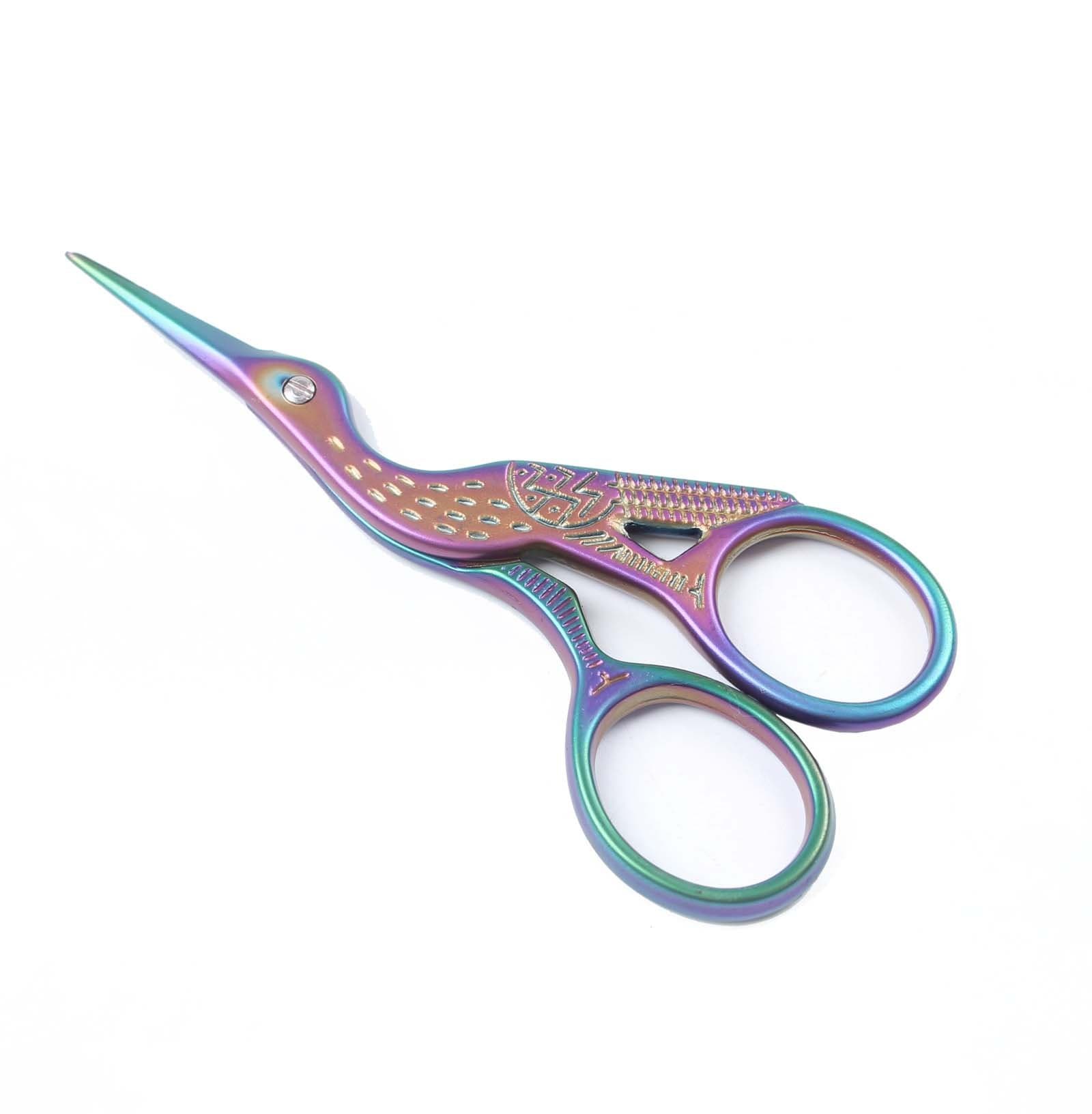 BIHRTC Stainless Steel Sharp Tip Colorful Stork Scissors