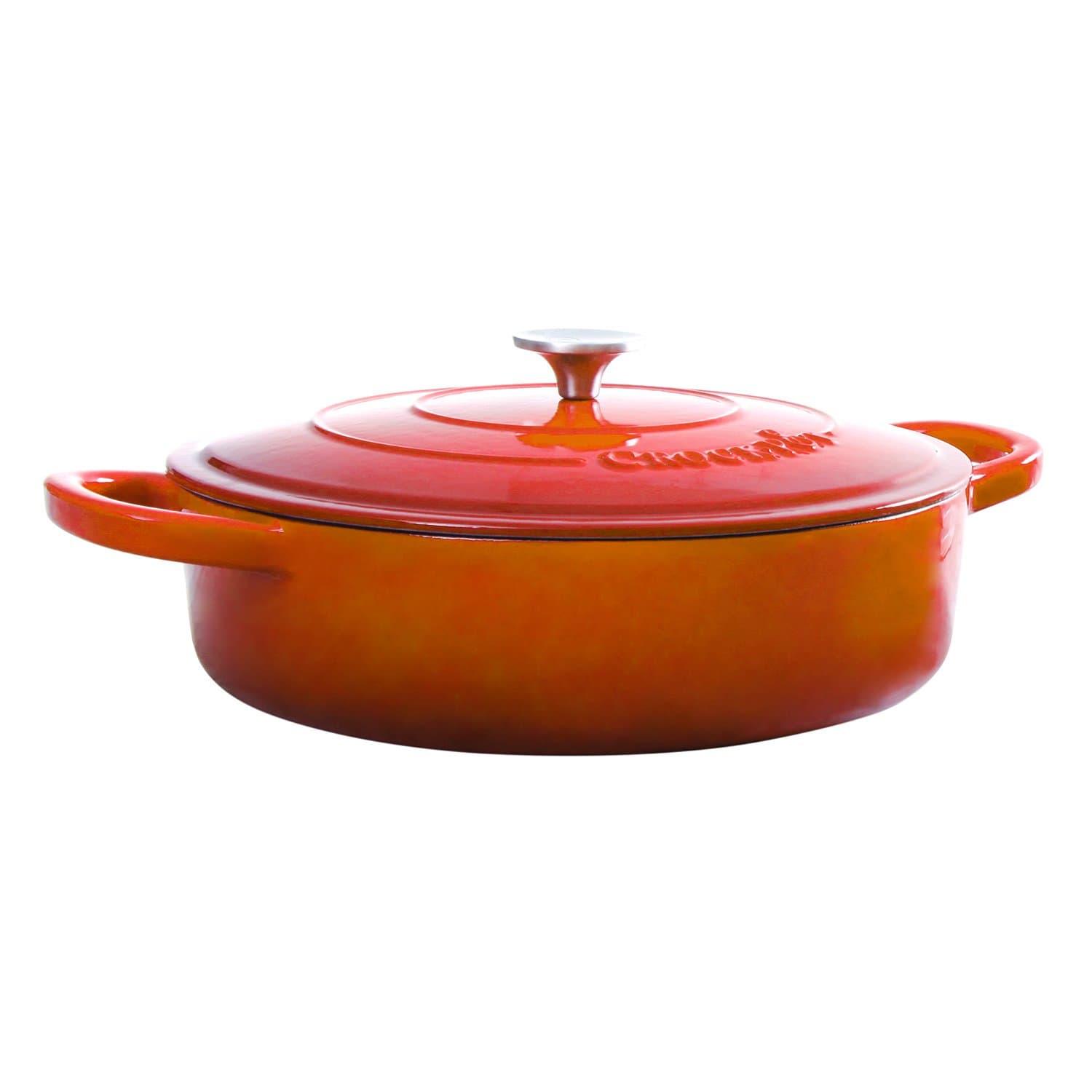Crock Pot Artisan Enameled Cast Iron Braiser W/Lid, 5 Quart, Sunset Orange