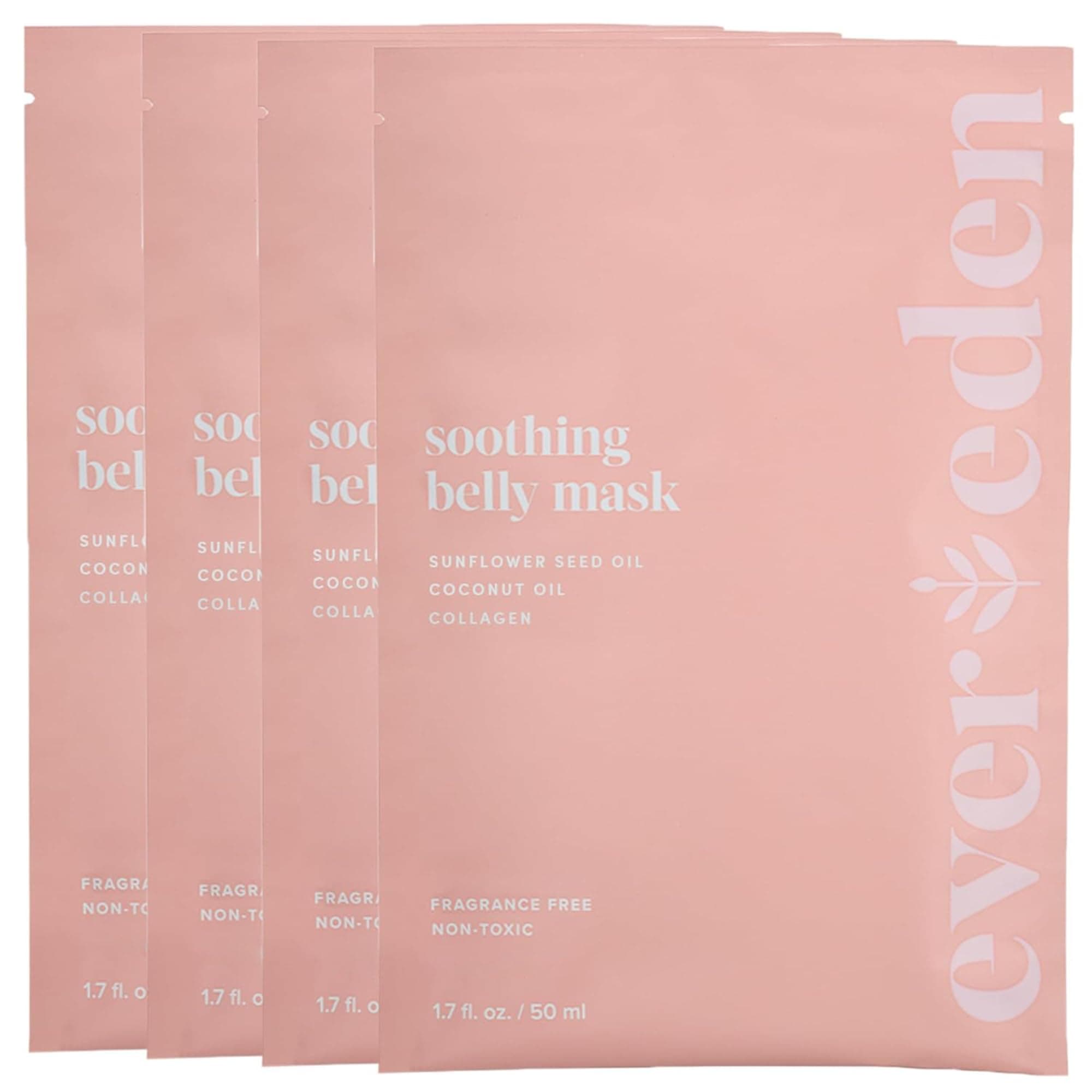Soothing Belly Mask - 4 Belly Masks for Pregnant Women - One Size - Hydrating, Nourishing, & Soothing Pregnancy Skin Care Belly Masks - Clean & Vegan Pregnancy & Maternity Products