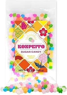 Konpeito Japanese Colorful Star Candy, Ice Cream & Cake Topping, Decorative Sugar for Desserts and Baking, Sprinkle Alternative, Cupcake Toppers, Assorted Flavors, Japanese Snacks,dollar candy, Made in Japan, 3.5 oz (100g)
