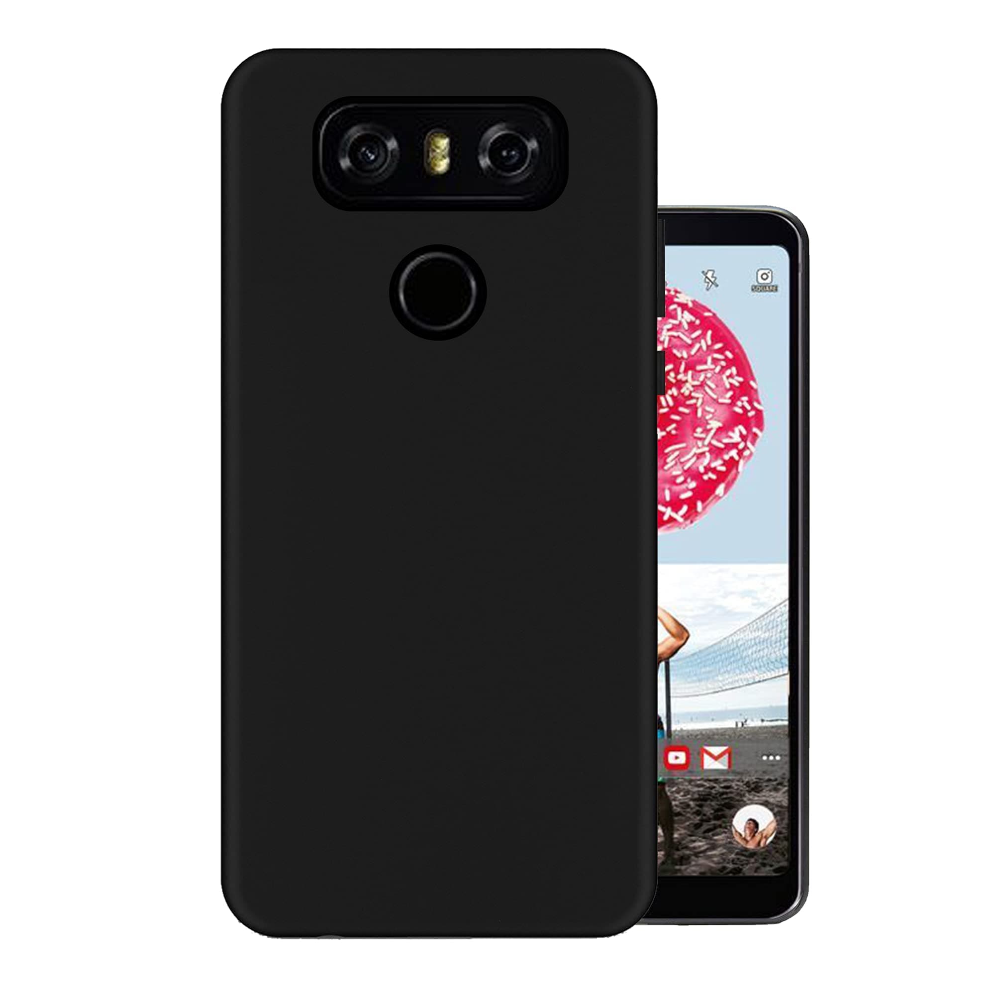 HELLO ZONE Exclusive Matte Finish Soft Back Case Cover for LG G6 - Black