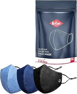 Lee Cooper Cotton Face Masks with HeiQ HyProTecht Filter and Minimum Fogging for Glasses Wearers