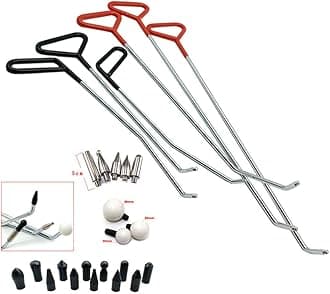 Paintless Dent Repair Tools 6 Pieces of Dent Removal Rods with Awl Head Paintless Dent Removal Kit Car Auto Body Dent Removal of Hail Dents and Door Ding (6pcs Rod 20 pcs Pen)
