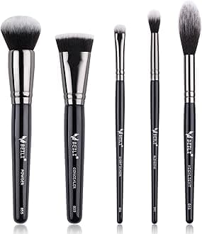 BEILI5 Piece Face Base Makeup Brush Set, For Foundation, Contour, & Hightlighter, Makeup Brushes For Blending & Buffing, Travel Friendly, Gift Set, Cruelty-Free